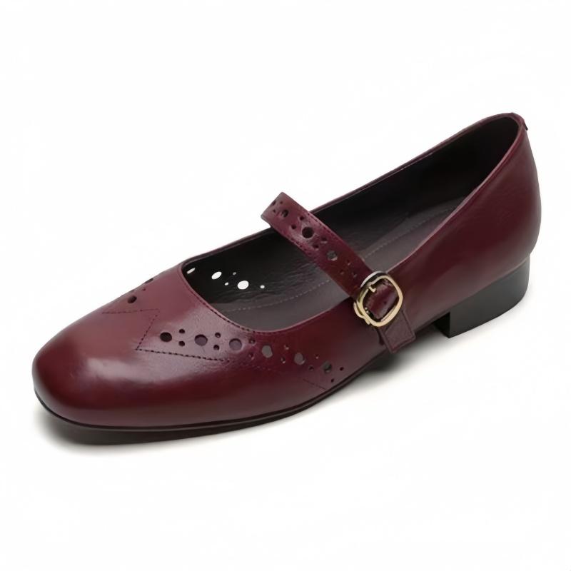 Fashion Mary Jane Leather Women Shoes 2025 New Style Handmade High Quality Mid-heels Single Shoes Ladies Office Dress Up Women Shoes