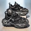 Vintage Distressed Thick Sole Height Increasing Casual Dad Sneakers For Men