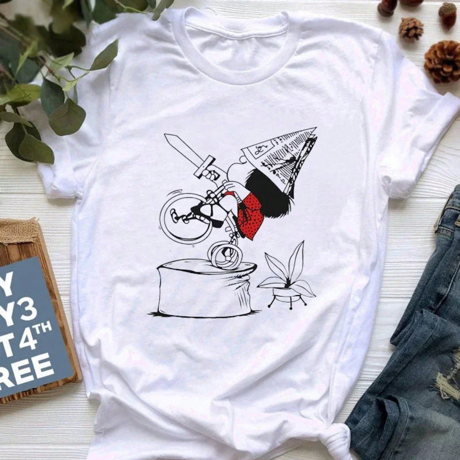 Mafalda T-Shirt Summer Harajuku Letter Print Short Sleeve Fashion Creativity Casual Girl Tops Tee 90s Cartoon Tshirt Femme S разноцветный