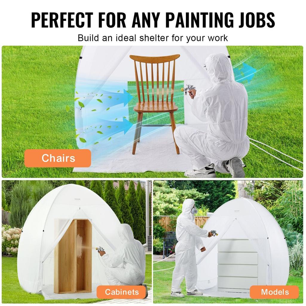 Spray Paint Shelter Portable Spray Paint Tent Booth 60x60x70 in Pop Up