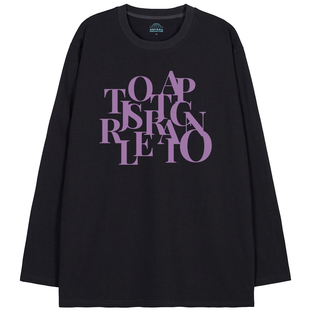 ASTRAL PROJECTION Big Logo Oversized Long Sleeve T-Shirt_Charcoal