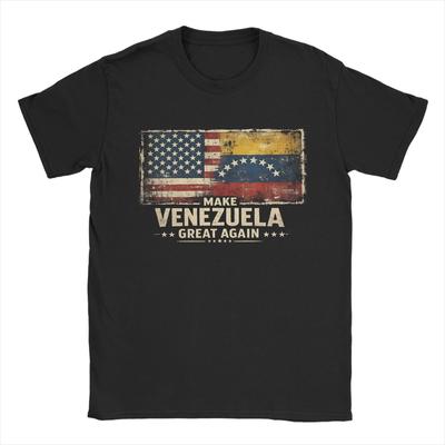 Make Venezuela Great Again Venezuelan T Shirt For Unisex Women Cotton Tops Funny Round Neck Short Sleeve