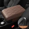 Wave Embroider PU Leather Car Armrest Mat Center Console Arm Rest Protection Cushion Auto Armrests Storage Box Cover Pad