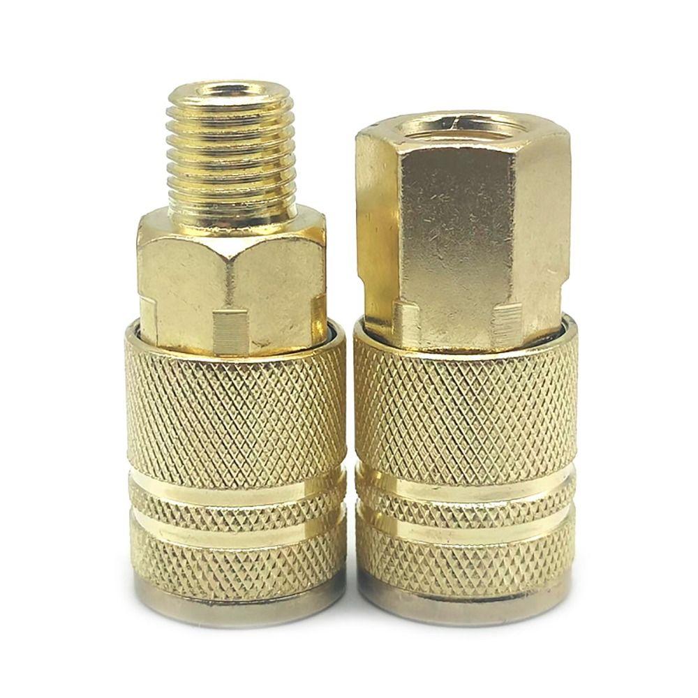 1Pcs Compressor Connector Tool Quick Coupler Tool Coupling Adapter Air Line 1/4" NPT Quick Release Hardening Steel Hose Fitting