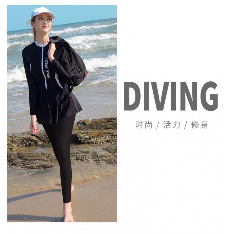 Diving Wetsuit Women Full Body Long Sleeve Pants Thermal Rash Guard UV Protection Swimwear