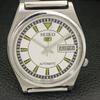 Seiko 5 AUTOMATIC VINTAGE JAPAN 7019A MENS WHITE COLOR DIAL WATCH A702099-5 R208-a702099