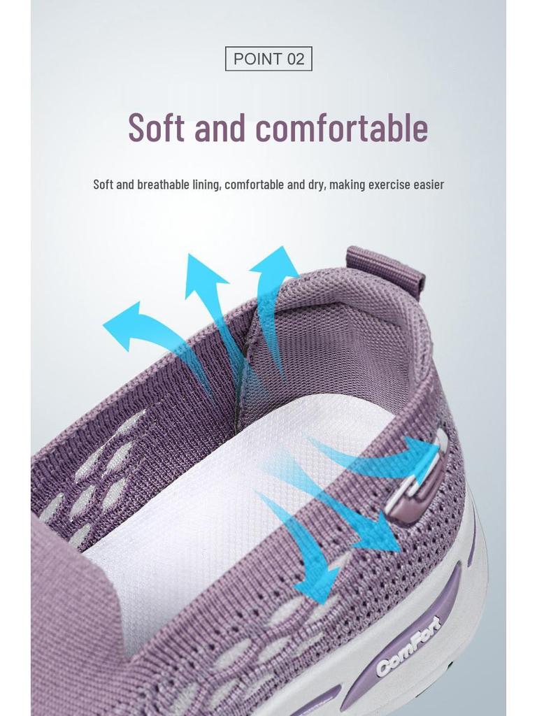 Summer 2025 Breathable Mesh Walking Shoes for Women - Comfortable Casual Shoes for Middle-Aged and Elderly