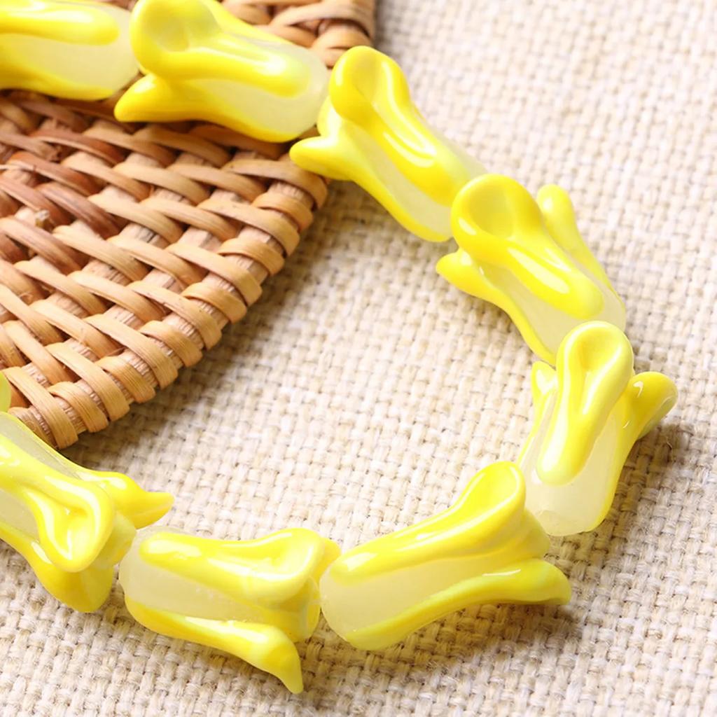 10 pz 20x10 mm Forma Cavolo Cinese Vetro Lavorato a Lampada Fatto a Mano Perline Sciolte Per Accessori per Creazione di Gioielli Fai da Te Artigianato Risultati