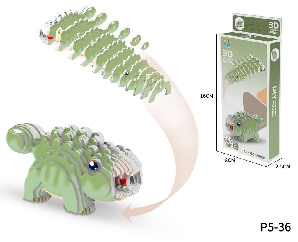 Animal 3d Dinosaur Model Craft Kit Diy Paper Jigsaw Puzzle Kid Toy Educational