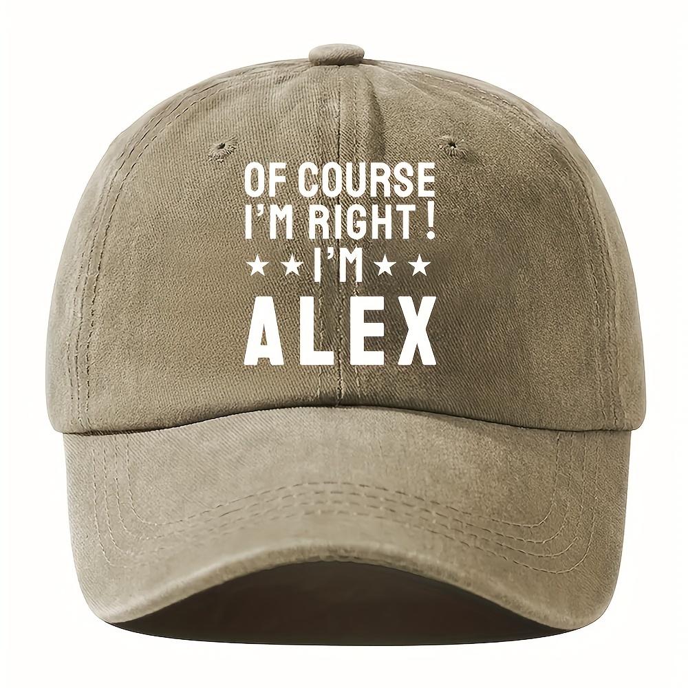 ATHACER IM RIGHT IM ALEX Baseball Cap  Funky  Washed Distressed Sun Hat in Black Olive Green Navy Blue for Men