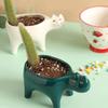 Cartoon-Katzen-Blumentopf, Sukkulenten-Übertopf mit Drainage, Keramik-Pflanzen-Blumentopf