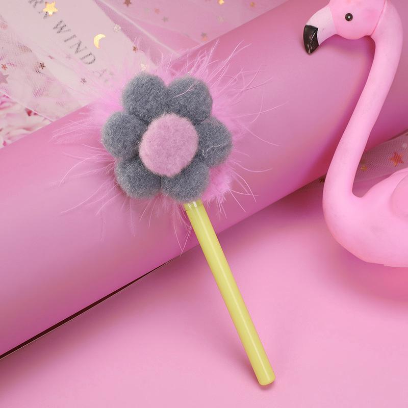 

1 шт. Kawaii Hexapetalous Flower Шкільне приладдя Офісне канцелярське приладдя Гелева ручка Креативна Мила Плюшева Солодка Стайлінг Весела Ручка Ink Color：Black
