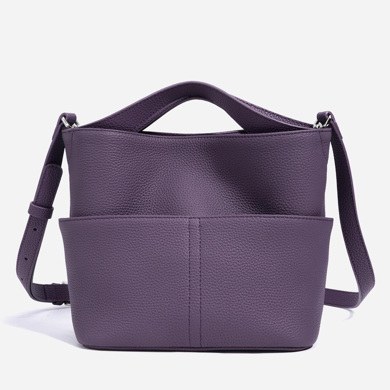 

Женская большая сумка Zency из натуральной кожи от модного дизайнера темно-фиолетового