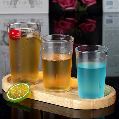 210/280/350/450ml Drinking Glass Restaurant Style Breaking Resistant Transparent Acrylic Highball Drinking Tumbler for Party