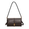 New High-end Retro Soft Leather Locomotive Bag, Women's Fashionable Underarm Baguette Bag