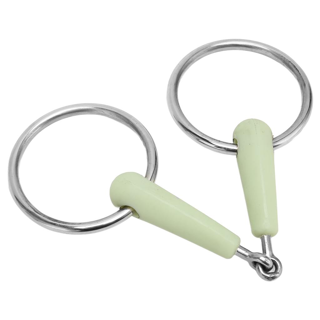 Horse Snaffle Bit Rubber Wrapped Stainless Steel Loose Ring Horse Mouth Bit for Training Riding