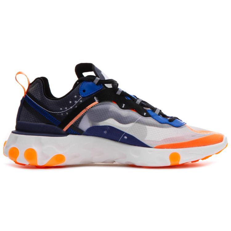 New Nike React Element 87 Thunder Blue/Total Orange AQ1090-004