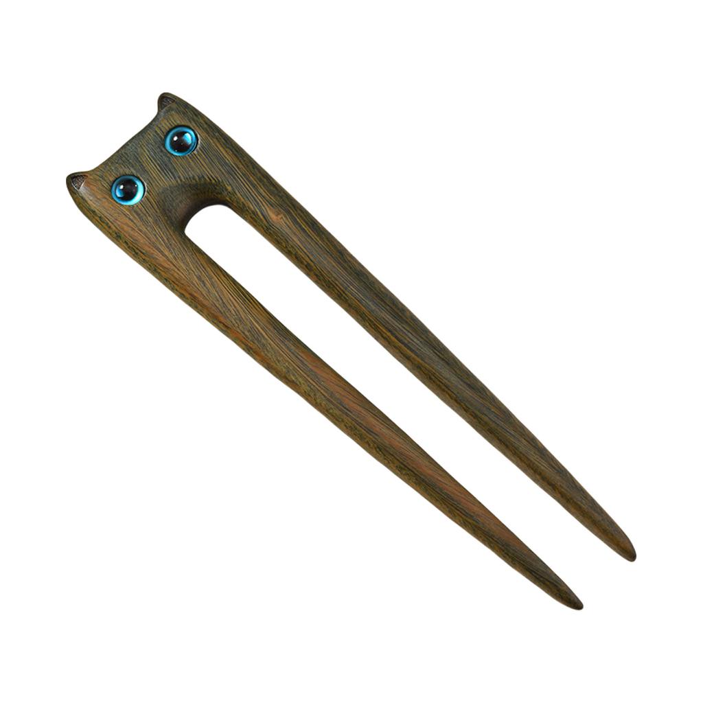 Wood Cats Hair Accessory Multifuntional Fashion Hair Jewelry Unique Cats Hairpin Wood Texture Suitable for Any Outfit