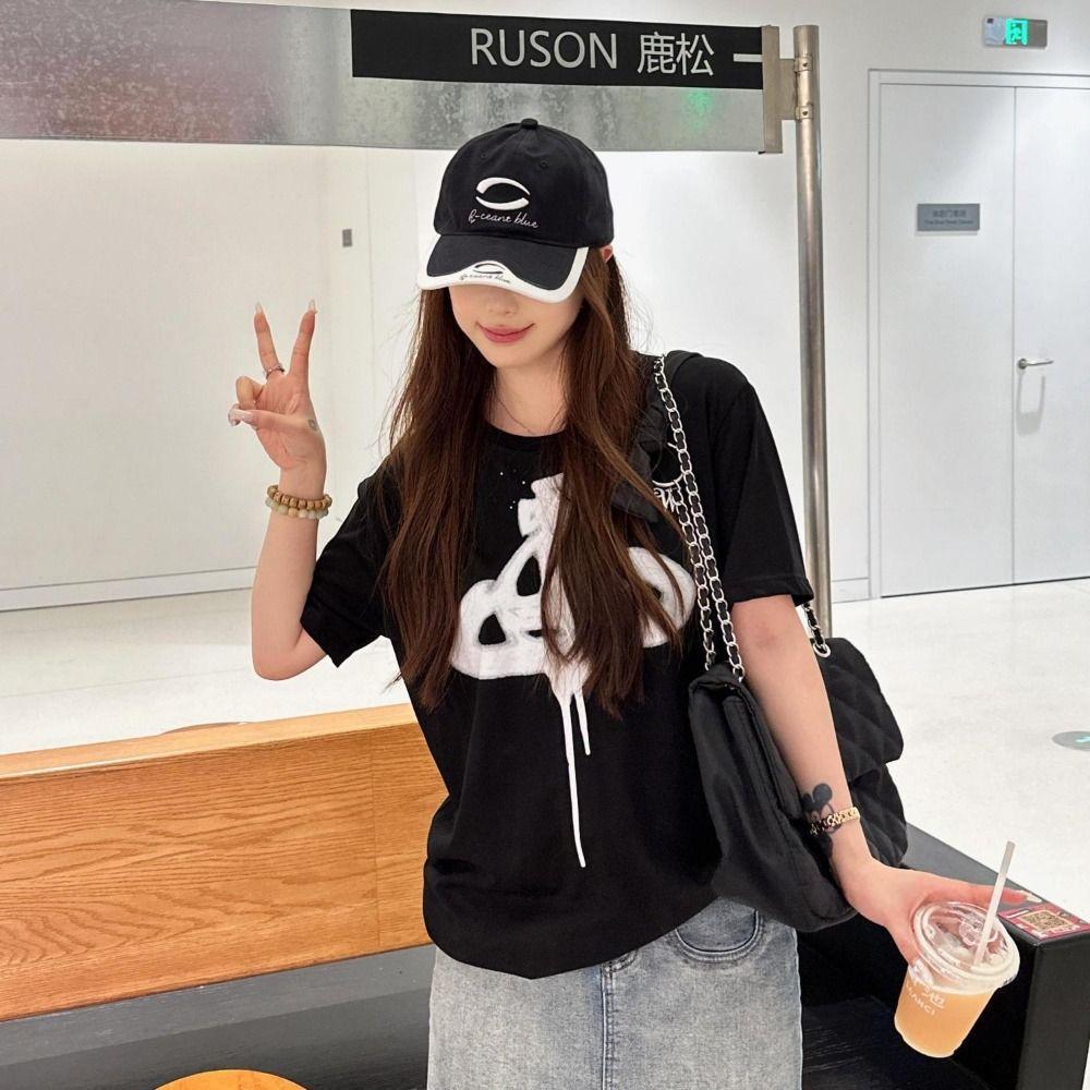 Embroidery Letter Peaked Cap Y2K Visors Snapback Cap Retro Vintage Baseball Cap Streetwear