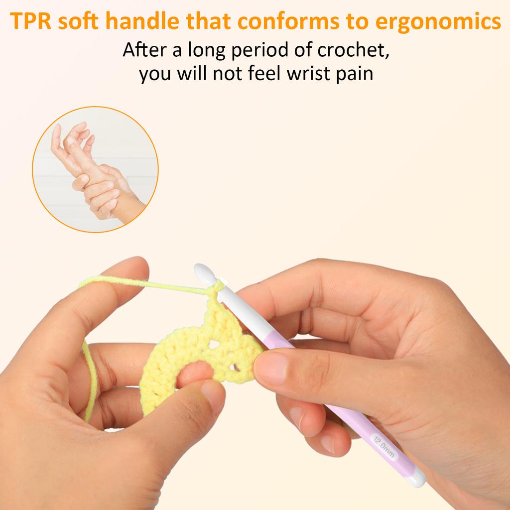 18pcs Crochet Hook Set 5 Sizes Crochet Hooks Handle Knitting Needles  Kit With Sewing Clips for Beginners Crochet Lovers