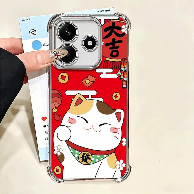 

Lucky Cat Maneki Neko Japanese Soft Phone Case For Xiaomi Poco X7 X8 Pro Max X6 X5 X3 F8 Ultra F7 M8 M7 M5S Redmi 15C 15A 15 14C Poco X8 Pro Max