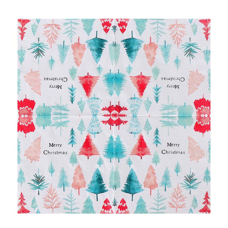 20pcs/Pac 33*33cm 2-Ply Disposable Party Napkin Christmas Pattern