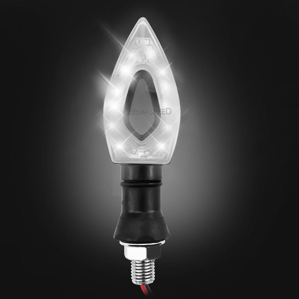 2PCS Universal 12 LED Motorcycle Turn Signal Lights Front Rear Lights Indicator Motorbike Accessories Green Amber White Red