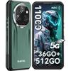 OUKITEL WP39 Pro Smartphone Robuste 5G 36Go+512Go 6.6" FHD+ 11000mAhh 64MP Telephone Incassable Android 14 Dual SIM/NFC/GPS - Vert