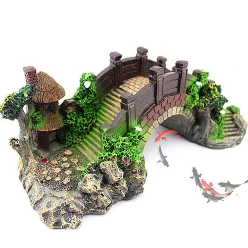 Simulieren Harzbrücke Landschaft Ornament für Aquarium Fischbecken Dekoration