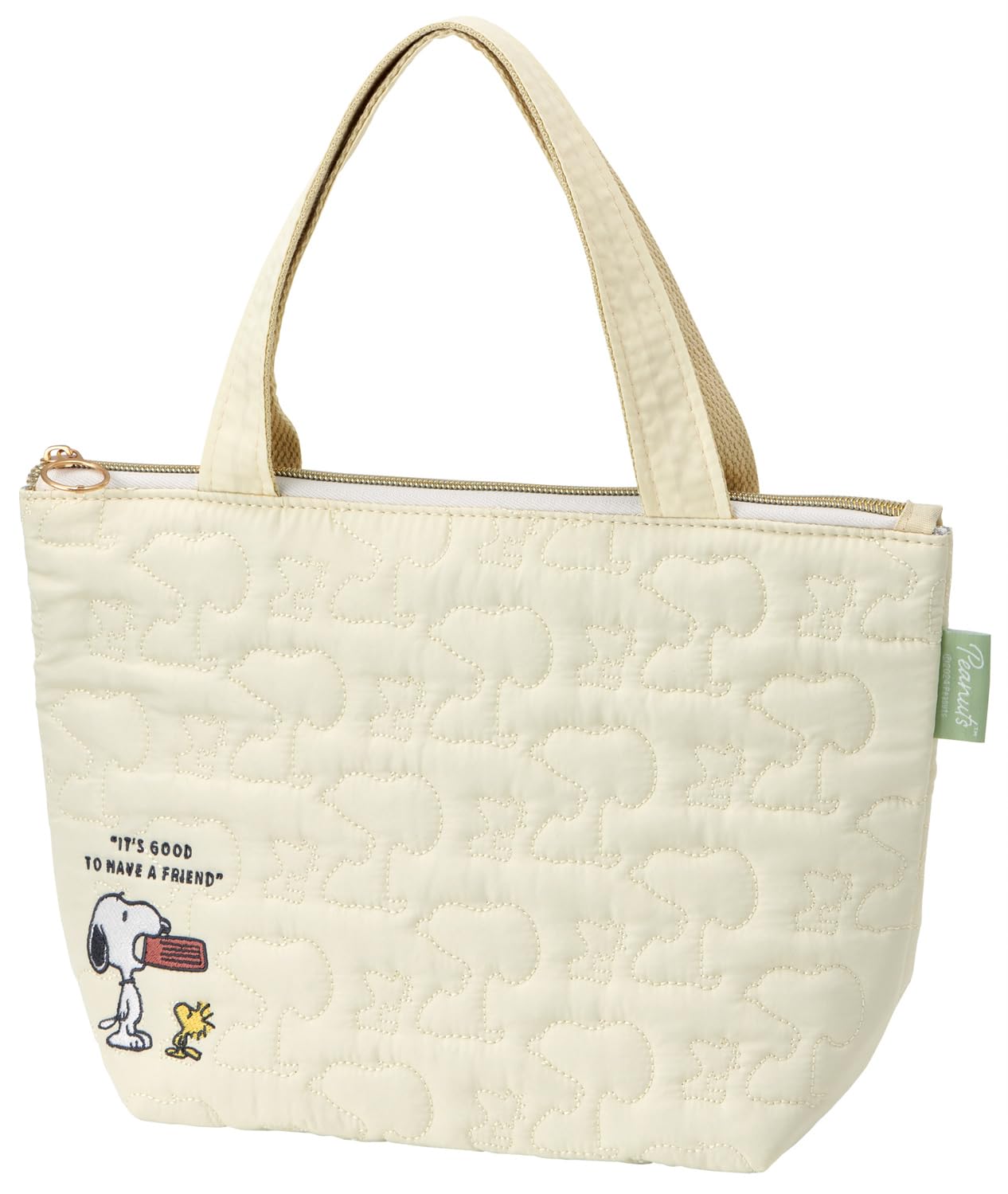 

Skater Quilted Insulated Lunch Tote Bag with Snoopy Design Pockets, (KBCT9-A)