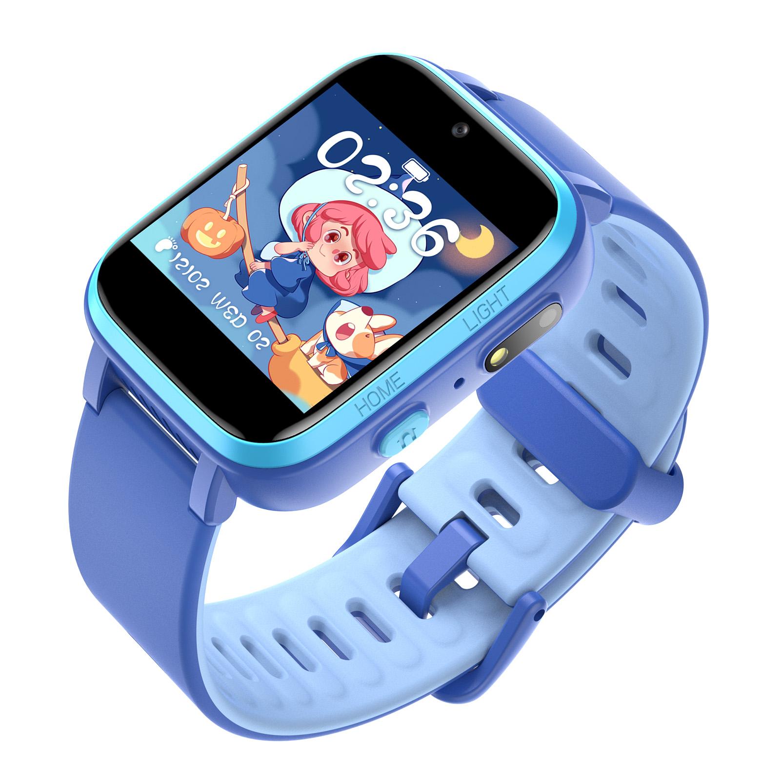 

Детские умные часы для мальчиков и девочек 1,4-дюймовый сенсорный экран Двойная камера Музыка Фонарик синий