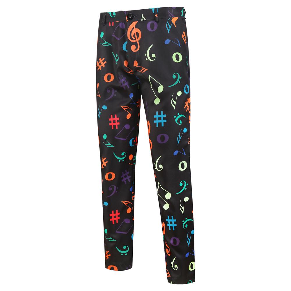 

2023 Мужской повседневный костюм-тройка с 3D-принтом: Комплект из жилета, куртки и брюк M