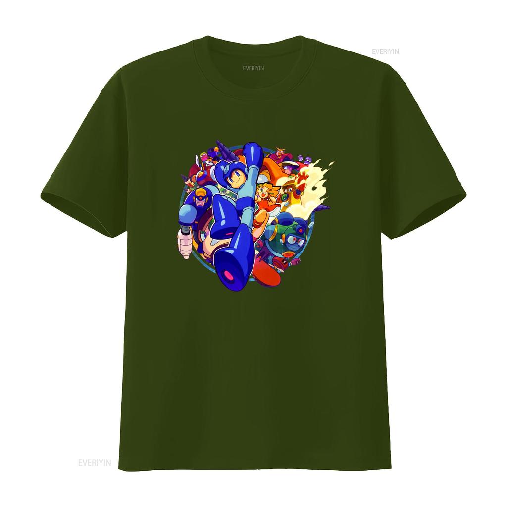 Mega Boy Rockman Collage Kunst Premium T-Shirt Japan Klassisches Spiel Vintage Gewaschen Bequem Streetwear Stilvoll Vielseitig homme