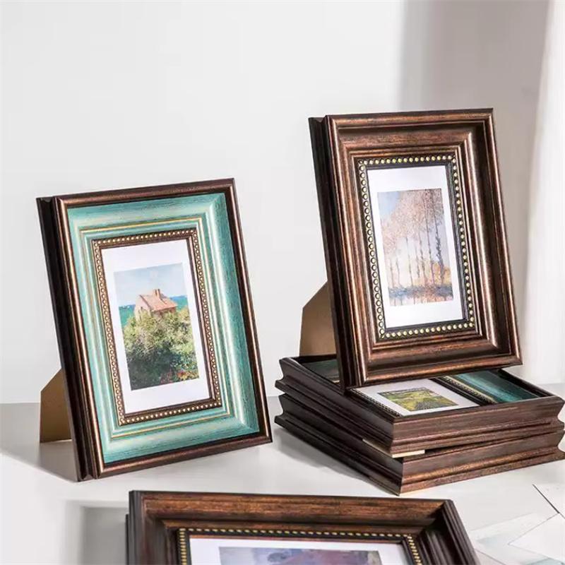 Retro European Style Photo Frame Desktop Ornaments Hanging Wall Photo Frame Home Living Room Bedroom Decoration Photo Frame