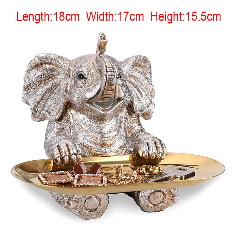

Статуя украшение для гостиной статуэтка смоляная скульптура слона ключница украшение лоток подарок для интерьера домашний декор