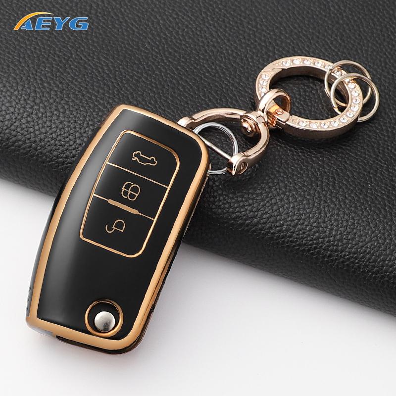 Car Key Case Cover for Ford Focus 2 MK2 Fiesta Mondeo Galaxy Ecosport Kuga Escape Falcon B-Max C-Max Keychain Accessories
