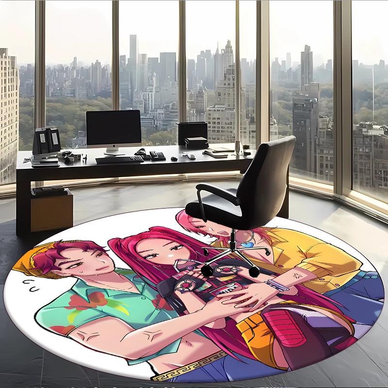 Miromabby (5) Round Office Rug Decorative Floor Rug for Office Bedroom Living Room and Home Space