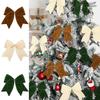 4pcs Bowknot Hanging Pendant Velvet Christmas Tree Bow New Xmas Tree Ribbon  Party Decor