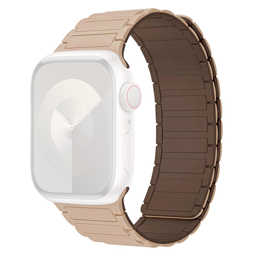 

For Apple Watch Series 10 42mm/9 8 7 41mm/6 5 4 SE (2023) SE(2022) SE 40mm/3 2 1 38mm Watchband Magnetic Strap Milk Tea+Chocolate