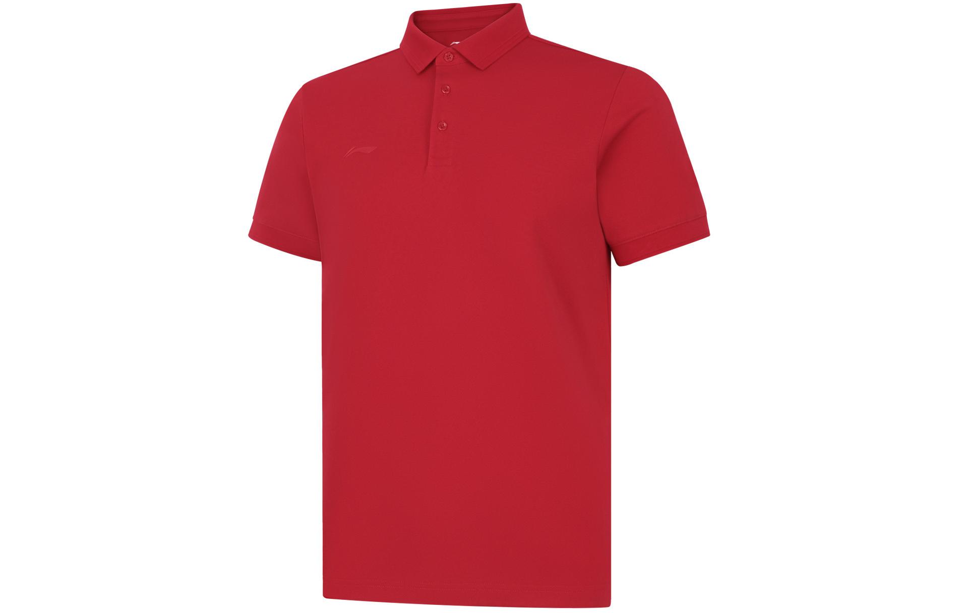 Li Ning Polo Shirt Men s Bull Red APLU195-6 M
