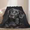 Labrador Printed Flannel Blanket Black Dog Blanket Pet Blanket Dog Lovers Gift Blanket