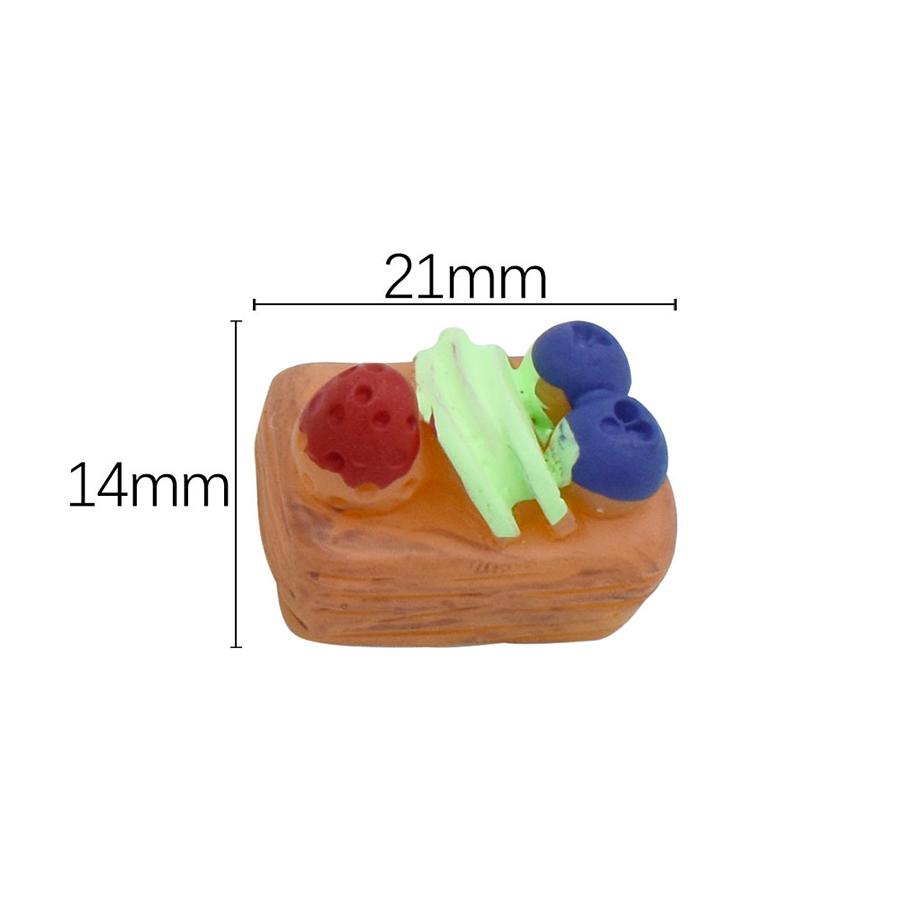 Hot Sale New 3d Artificial Mousse Crepe Cake Design Miniature Dessert Resin Charms for Keyring Bag Shoes