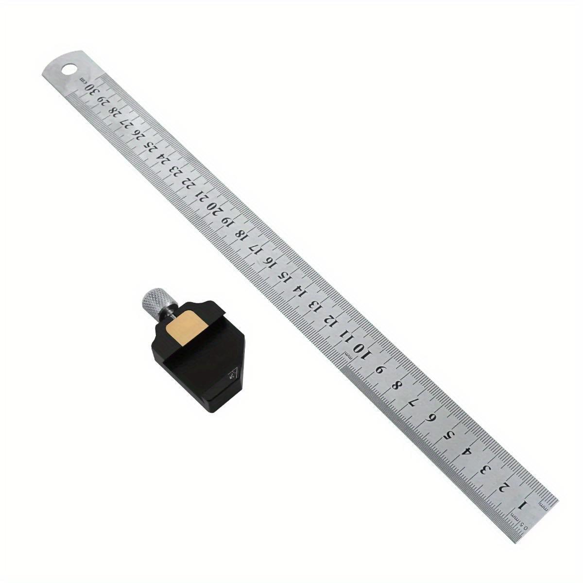 

Adjustable Steel Ruler Positioning Block Fixed Position Measuring Tool Combination Square 45-90Degree Marking Gauge Line Scriber