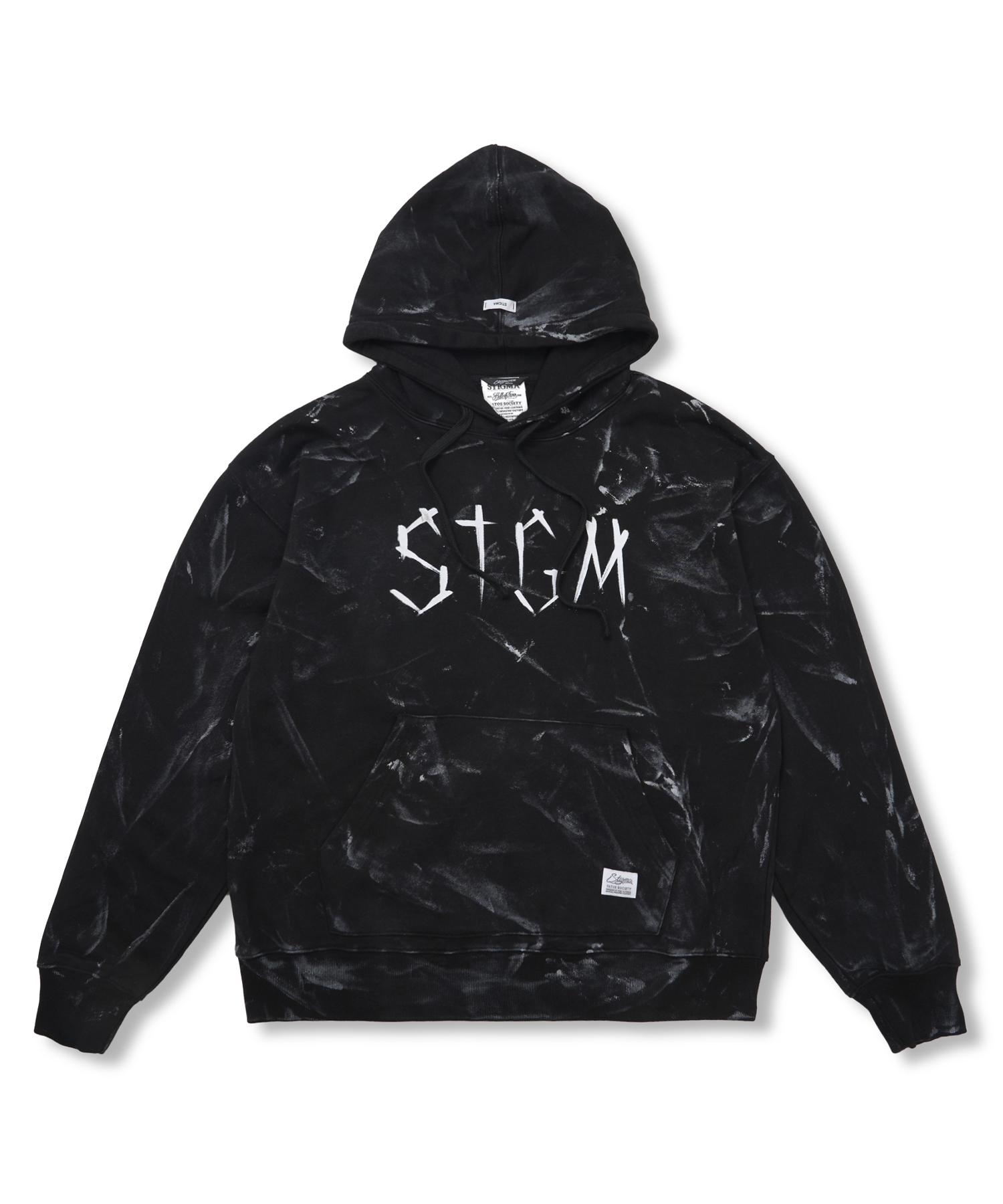 Stigma Dirty Washed Oversized Hoodie Black Black/M