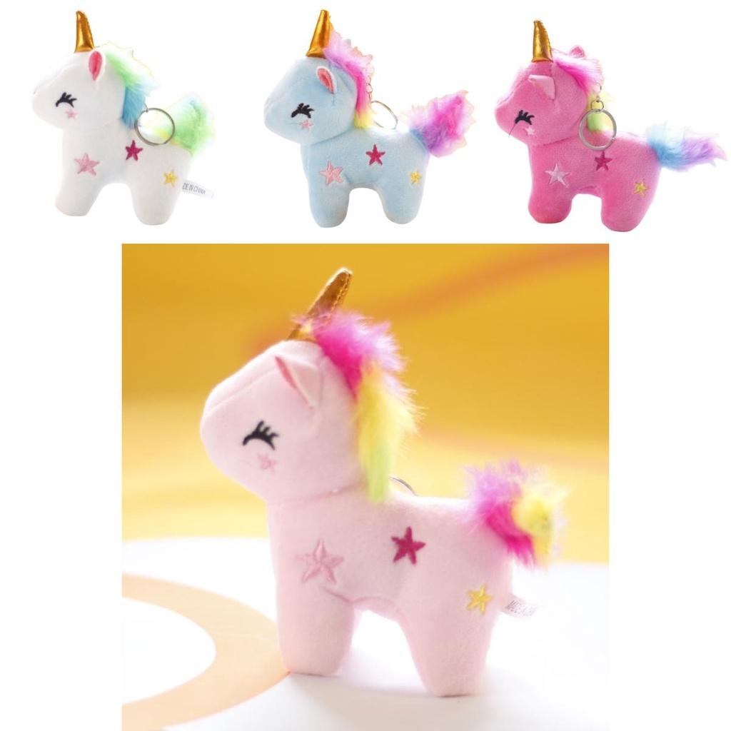 Adorable Rainbow Unicorn Plush Keychain Wholesale Pony Doll Pendant For Girls' Backpacks