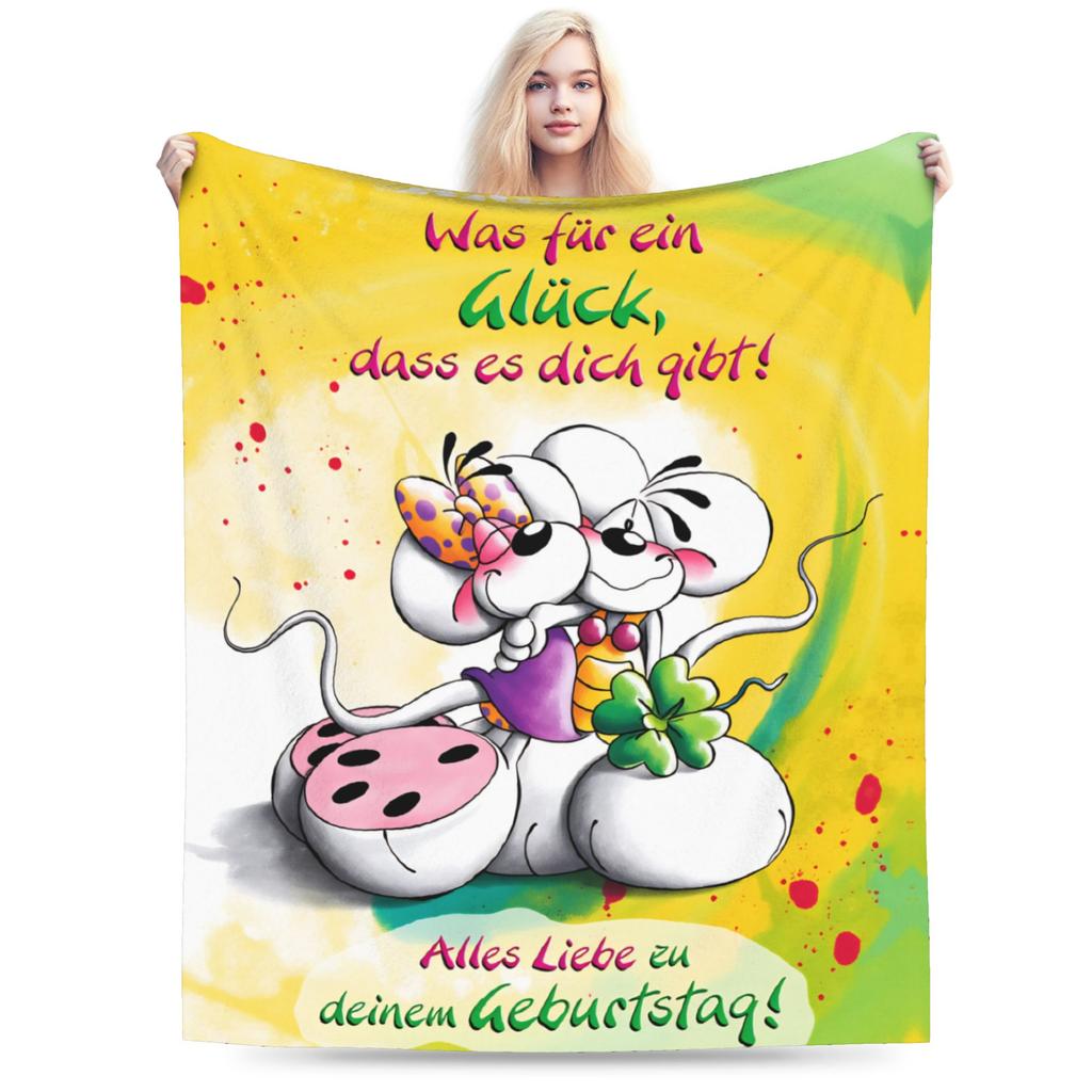 Super Warm Blanket Girls Boys Airplane Travel Diddl Cartoon Throw Blanket Flannel Bedspread For Bedroom Aesthetic Sofa Bed Cover