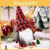 Adorable Christmas Snowflake Gnome With Red Black Checkered Hat Perfect For Festive Home Decoration