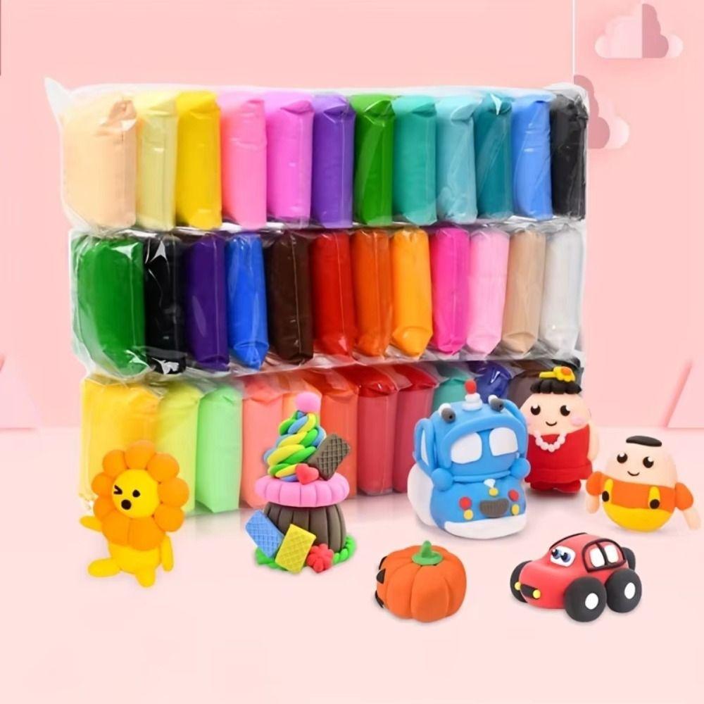 12/24/36pcs Non-Toxic Handmade Rubber Clay Set Educational Slime DIY Toys  Kids Handcraft