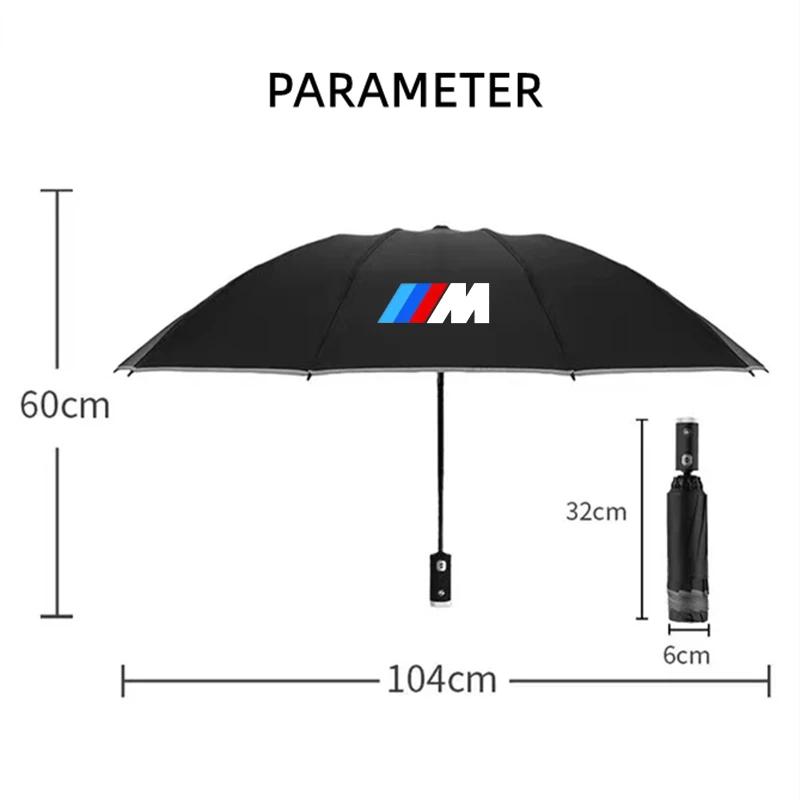 HBSA8 New Automatic Reflective Stripe Reverse Led Light 10 Ribs Windproof Umbrellas For BMW M X1 X3 X5 X6 E46 E39 E90 E36 E60 E34