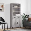 Vidaxl Display Cabinet Gray Sonoma Oak 69.5X34X180Cm Wood-Based Material